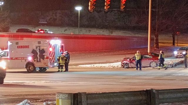 Two Injured After Evening Two-Vehicle Crash at Route 50 and Emily Drive in Bridgeport