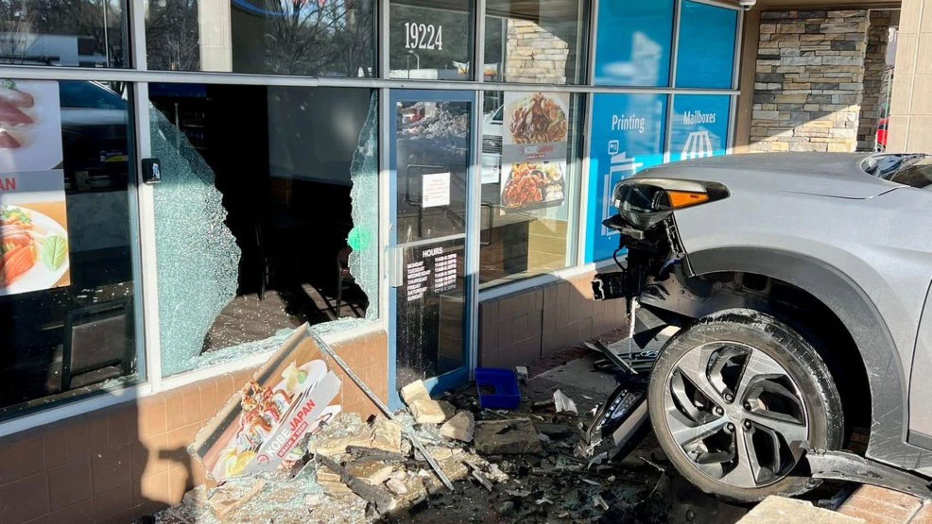 Vehicle Slams Into Hibachi Restaurant at Montgomery Village Center, One Person Hurt