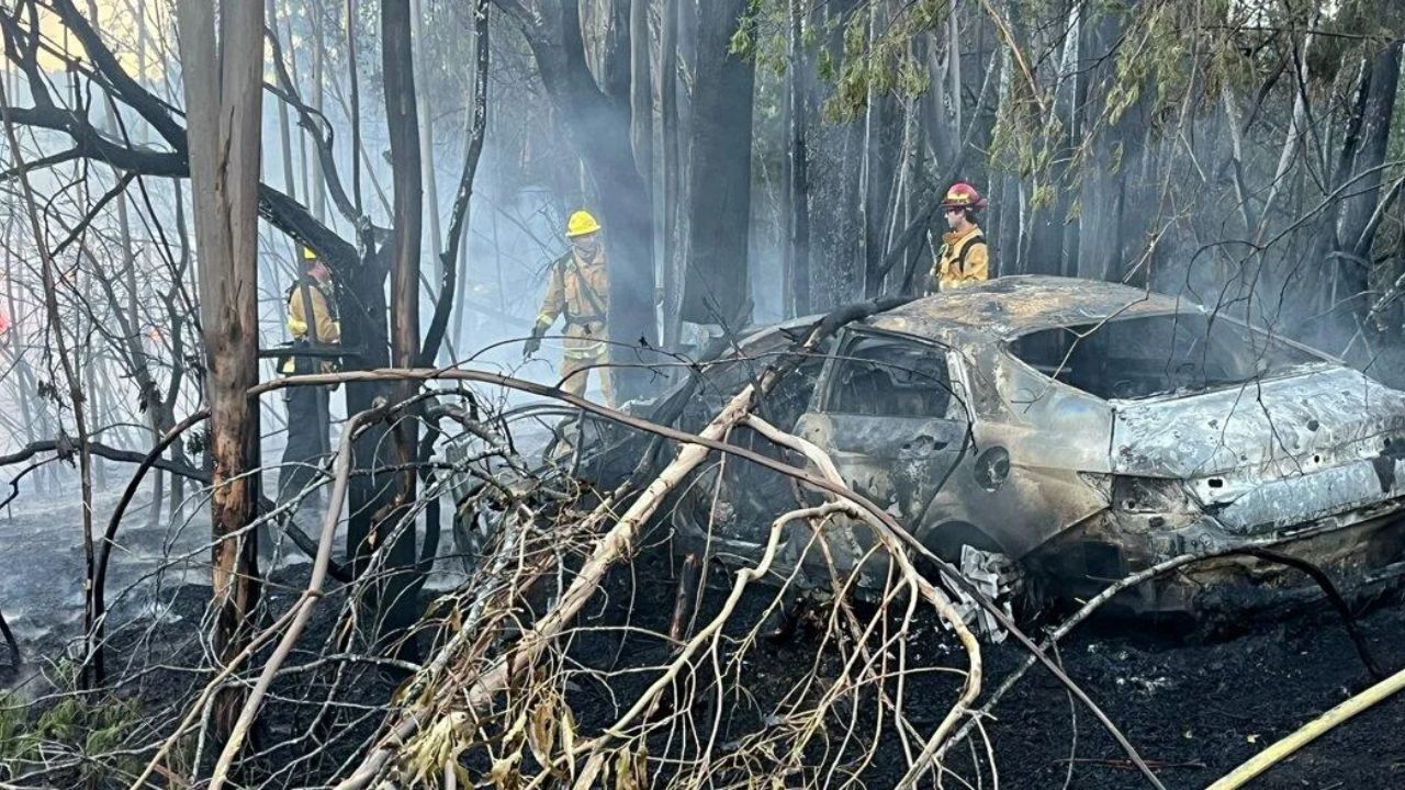 Fiery Crash on I-280 Near Edgewood Road Leaves Two Injured in San Mateo County