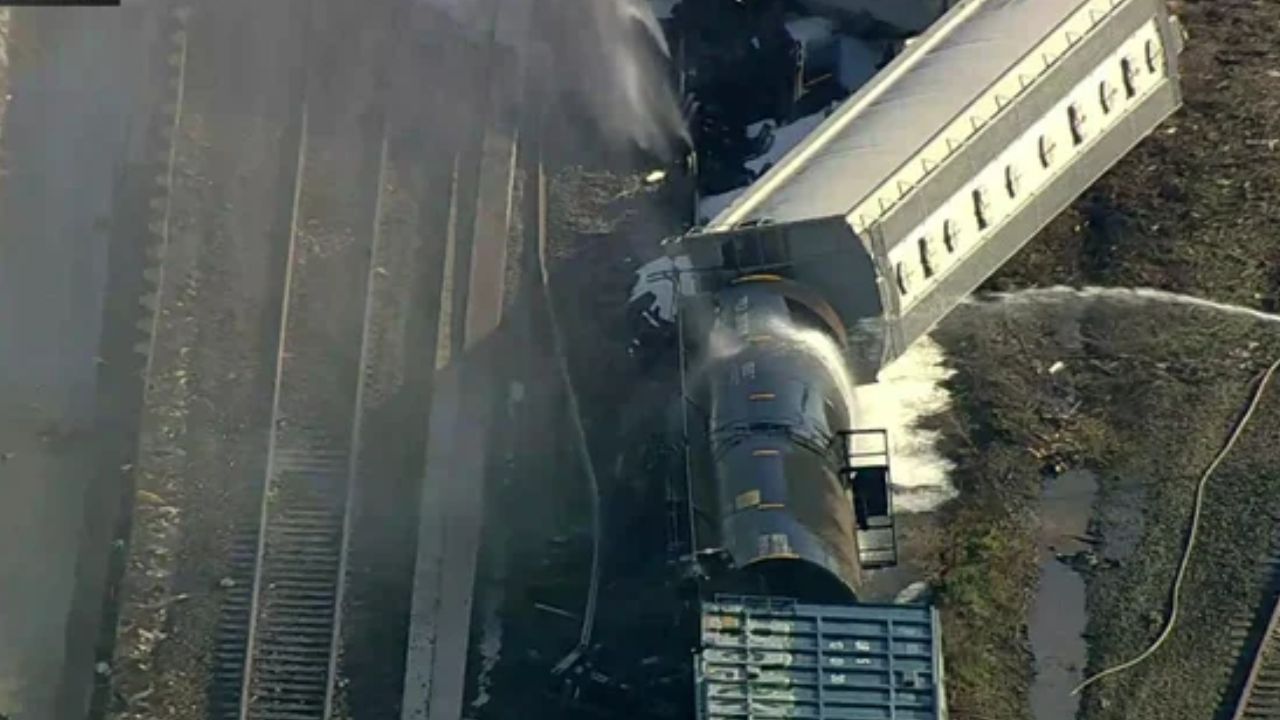 Freight Train Derailment Disrupts Traffic, Chemical Leak Contained Safely