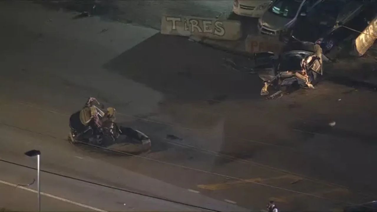 A car was ripped in half after a crash in Southwest Philly — and police rushed to the scene