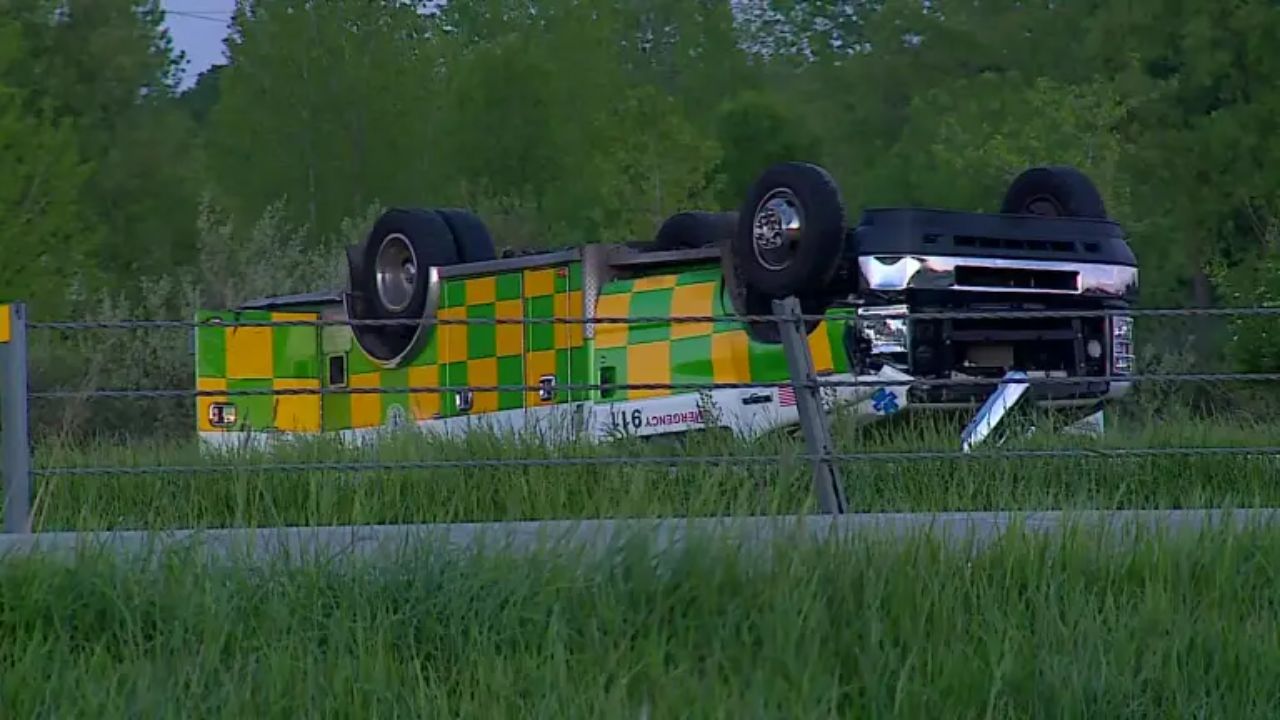 Patient Airlifted After Sleeping Driver Slams Into Ambulance on US-131, Flipping It Into a Ditch